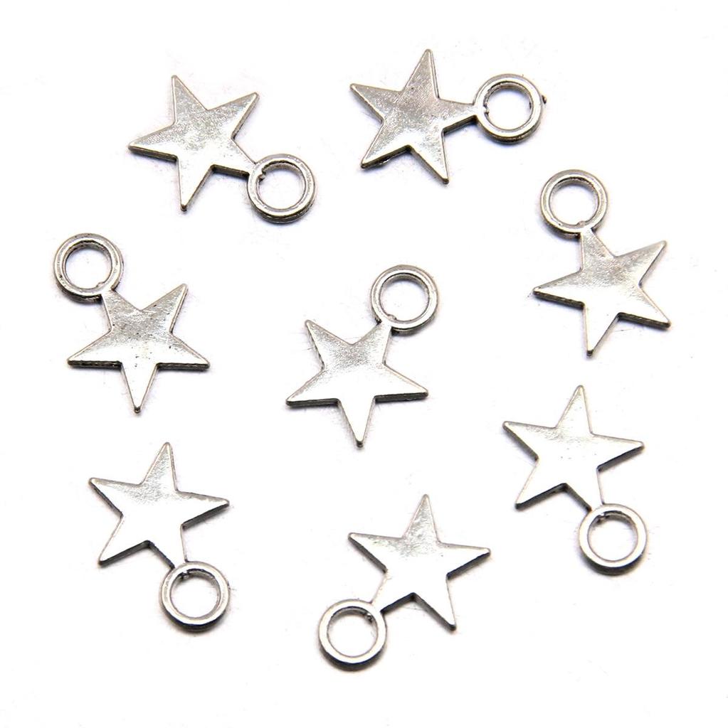 Pentagram Style 22 Antique Silver Pendant: Handmade Natural Charm Jewelry Accessory