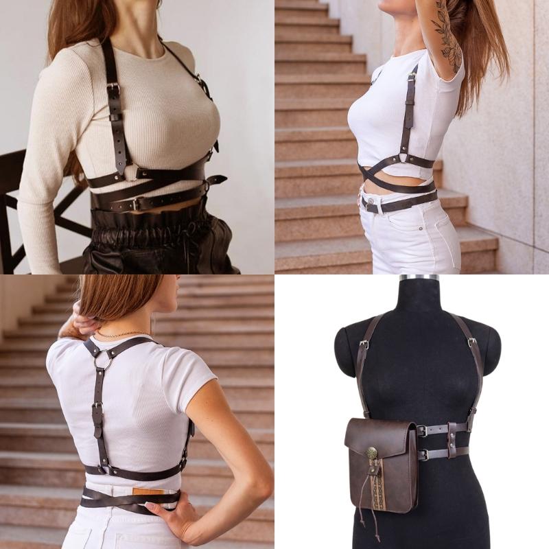 Renaissances Vikinges Costume Accessories,Medieval Pirate Bag Waist Harness Belt Halloween Renaissances Cosplay Costume