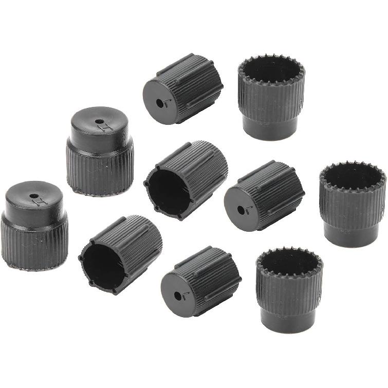 AC Service Port Caps, Universal Air Conditioning Service Cap ABS A/C Repair Refrigerant Charging Port Cover Auto Accessory (Pack of 10)