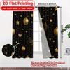 Set Of 2 Modern Flat Printing Golden New Year Curtains Polyester Decorations Perfect Curtain Semi Sheer