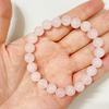 Pink Crystal Bracelet for Women 8mm Round Beads Beaded Bracelets 10mm Semi-Precious Gemstone Bangle Jewelry Gifts