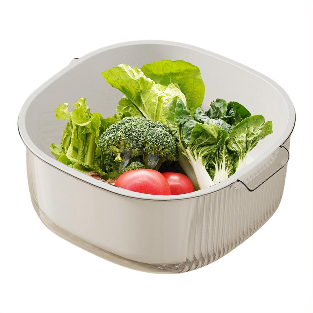 

Кухонный набор дуршлагов, многофункциональная миска для мытья и сито, двухслойная сливная ванна, корзина для мытья фруктов и овощей