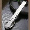 4-in-1 Portable Stainless Steel Camping Spoon, Fork, Knife and Can/Bottle Opener, Military Camping Utensils