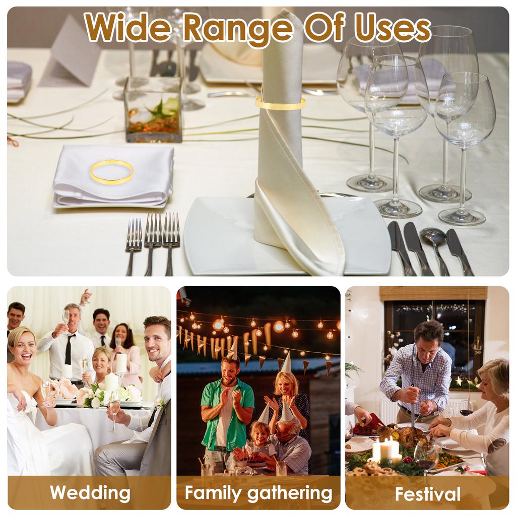 16/100 Metal Napkin Rings Delicate Gold Napkin Ring Rack Simple Napkin Buckle For Wedding Banquet Table Decoration Napkin Rings