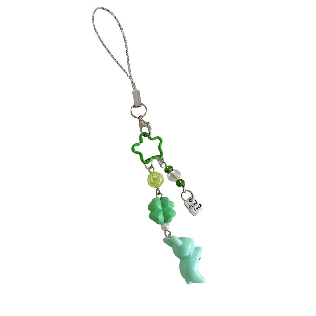 Lucky Clover Leaf Acrylic Phone Charm Pendant Cute Cartoon Design Cute Cartoon Phone Strap Accessory for Fashionistas