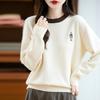 Suéter de cachemira para mujer Qinghe cachemira 30% cachemira 70% lana jersey de otoño e invierno cálido y a la moda