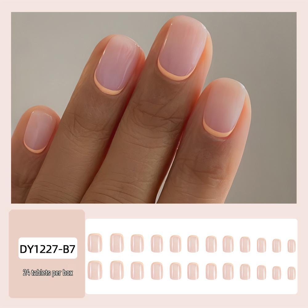 Spring & Summer Short Style White Nail Tip Stickers - Finished Product
