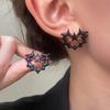 Vintage Punk Thorn Heart Star Gothic Cross Earrings for Women Fashion Jewelry Gifts Accessories Star Crystal Pendant Ear Hooks