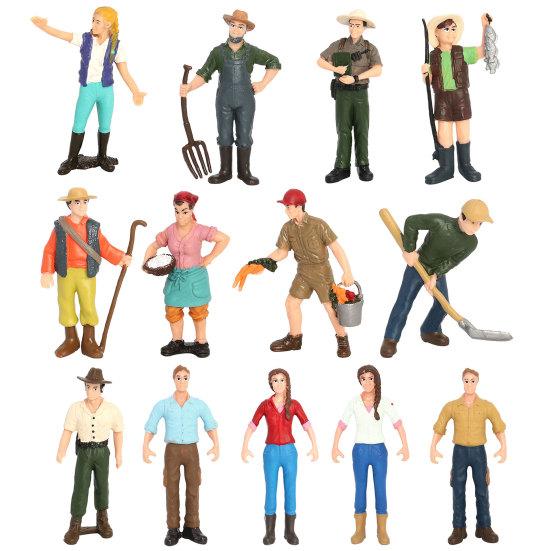 Worker Farmer Action Figure PVC Model Simulation Figurine Mold Decor Toys Gift