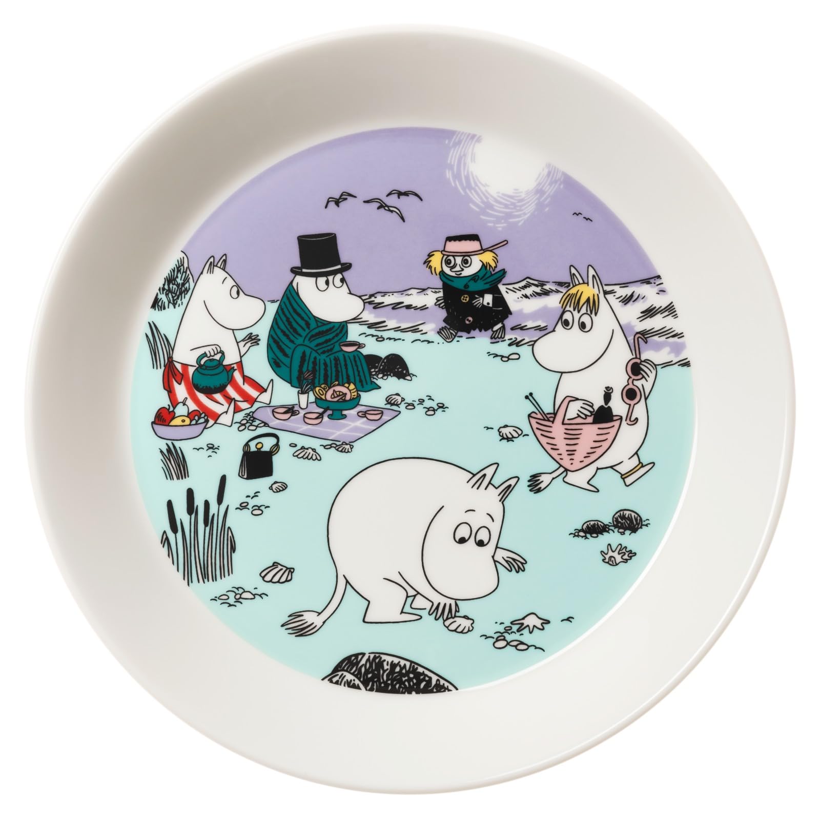 

Moomin Arabia Beach Day 2025 Summer 19cm [Officially Imported] Plate, Purple, фиолетовый