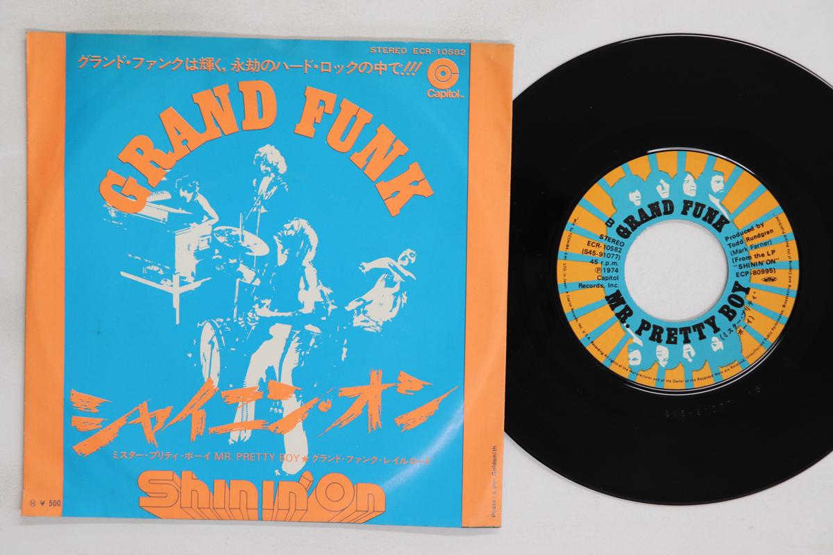 

7inch Record GRAND FUNK Shinin On Mr. Pretty Boy ECR10582 CAPITOL 1974 Japan Rock Used