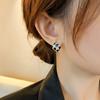 2pcs Design Sense Geometric Square Checkerboard Shape Earrings Korean Fashion Jewelry For Women's Party Delicate Accessories  