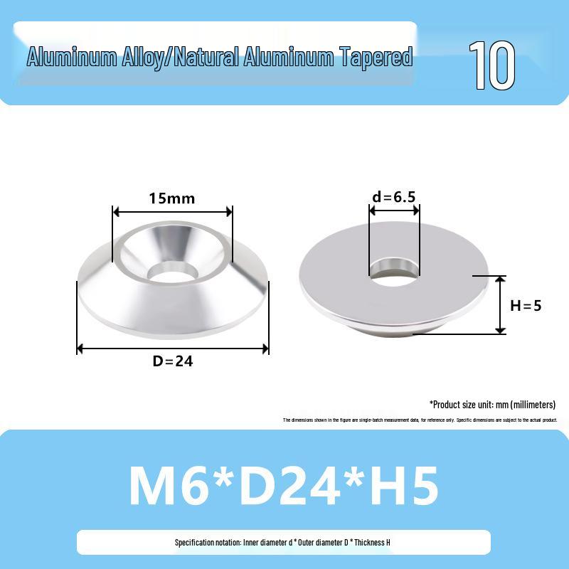 Colored Aluminum Alloy Countersunk Fish Eye Washers - M6/M8/M10