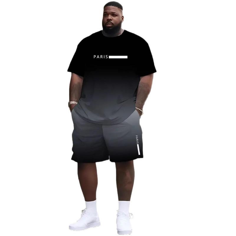Men's Summer Printed Casual Fashionable Comfortable Loose Short Sleeved Two-piece Sport Wear