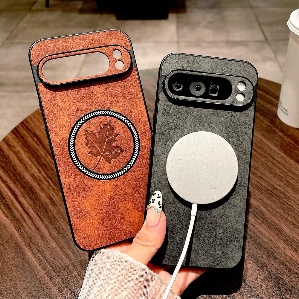 Luxury Faux Leather Case For Google Pixel 10 9 8 7 Pro XL A 9A 8A 7A Cover Pixel 9 8 7 Pro XL 9A 8A 7A Magsafe Wireless Charge