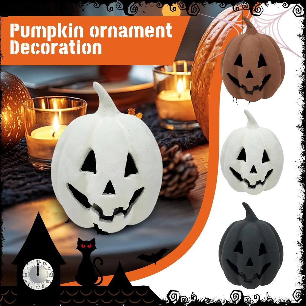 Fall Decor - Halloween Decorations - Pumpkin Outdoor Indoor - Cute Halloween Table Festival Decoration For Home Porch Front Door Mantel
