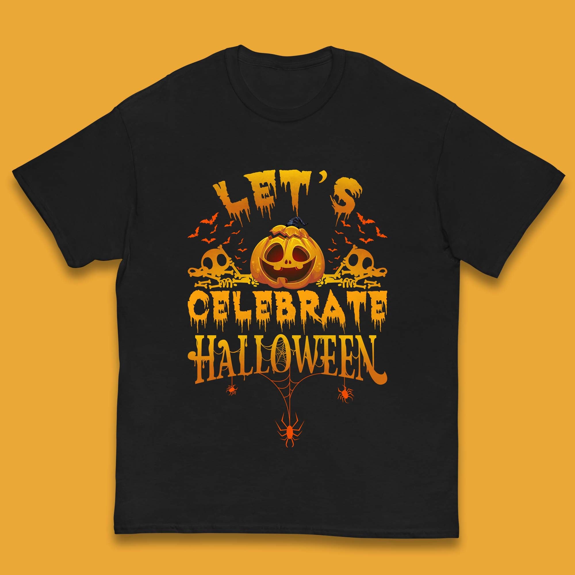 Let s Celebrate Halloween Horror Evil Pumpkin Scary Spooky Kids T Shirt 160