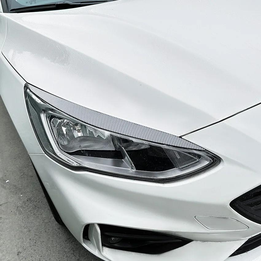 Anwendbar auf Ford Focus MK4 2019-2025 Autoscheinwerfer Licht Augenbraue Kohlefaser-Muster Autoaufkleber Außenzubehör