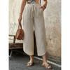 JPNTKY Women's Fashion Casual Solid Color Print Pants & Capris