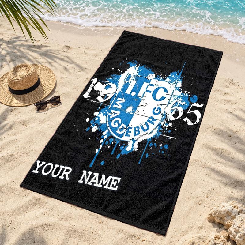 1.FC Magdeburg Custom Name Beach Towels Also Serve As Bath Towels Summer Essential a Musthave for the Outdoors the Beach and the Pool