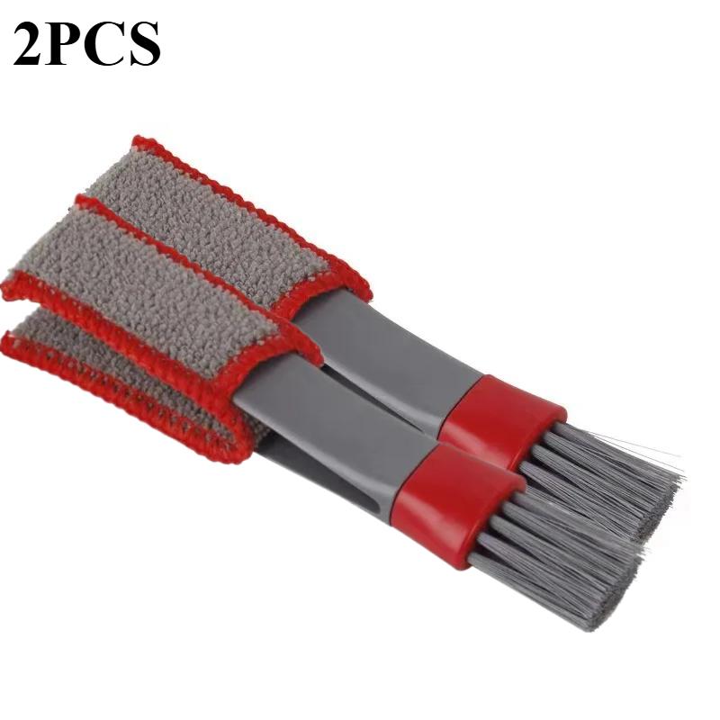 Car Air Conditioner Dashboard Brush Soft Bristle Double Head Cleaning Supplies For Car Vents Air Conditioner Roller Shutters