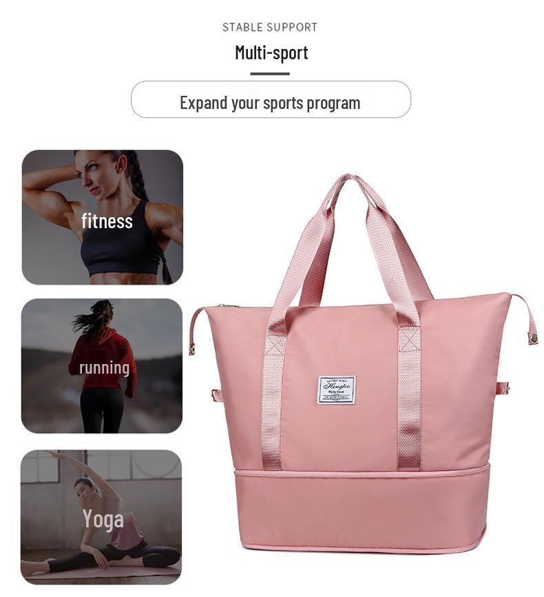 Women's Large Waterproof Travel Bag with Dry/Wet Separation, Expandable Storage, Ideal for Fitness, Swimming, Business Trips