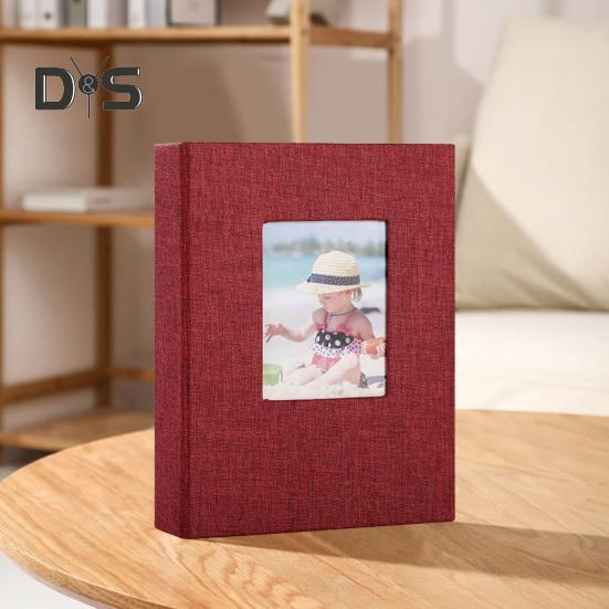 Slip-in Photo Album Linen Cover 28 Pages 56 Pockets 4x6-Inch Wedding Travel Baby Shower Kids Family Anniversary Picture Collection Book