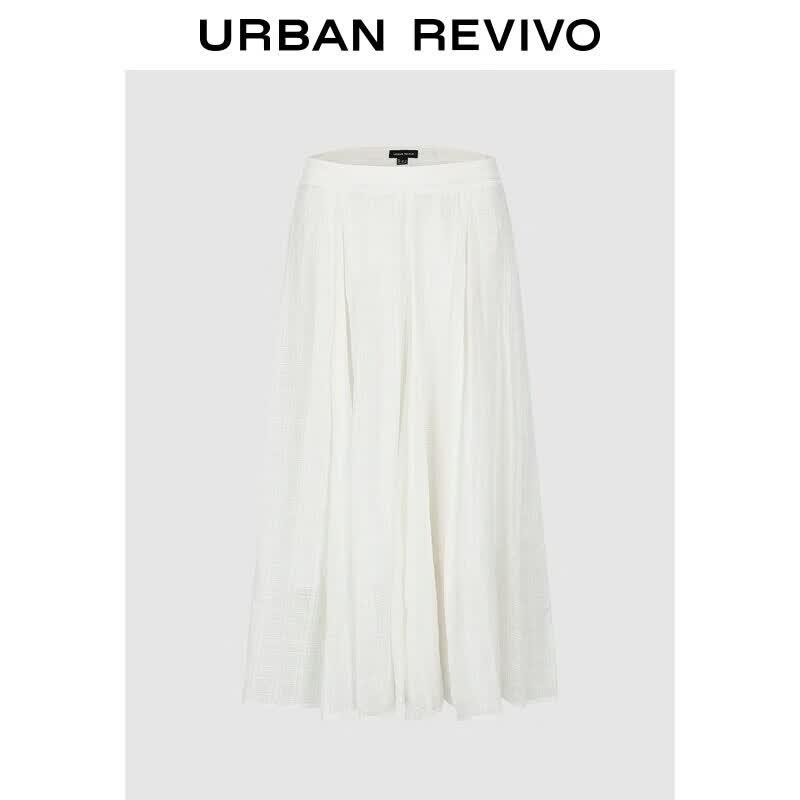 UR Women s Pleated Plaid Skirt XS грязно-белый