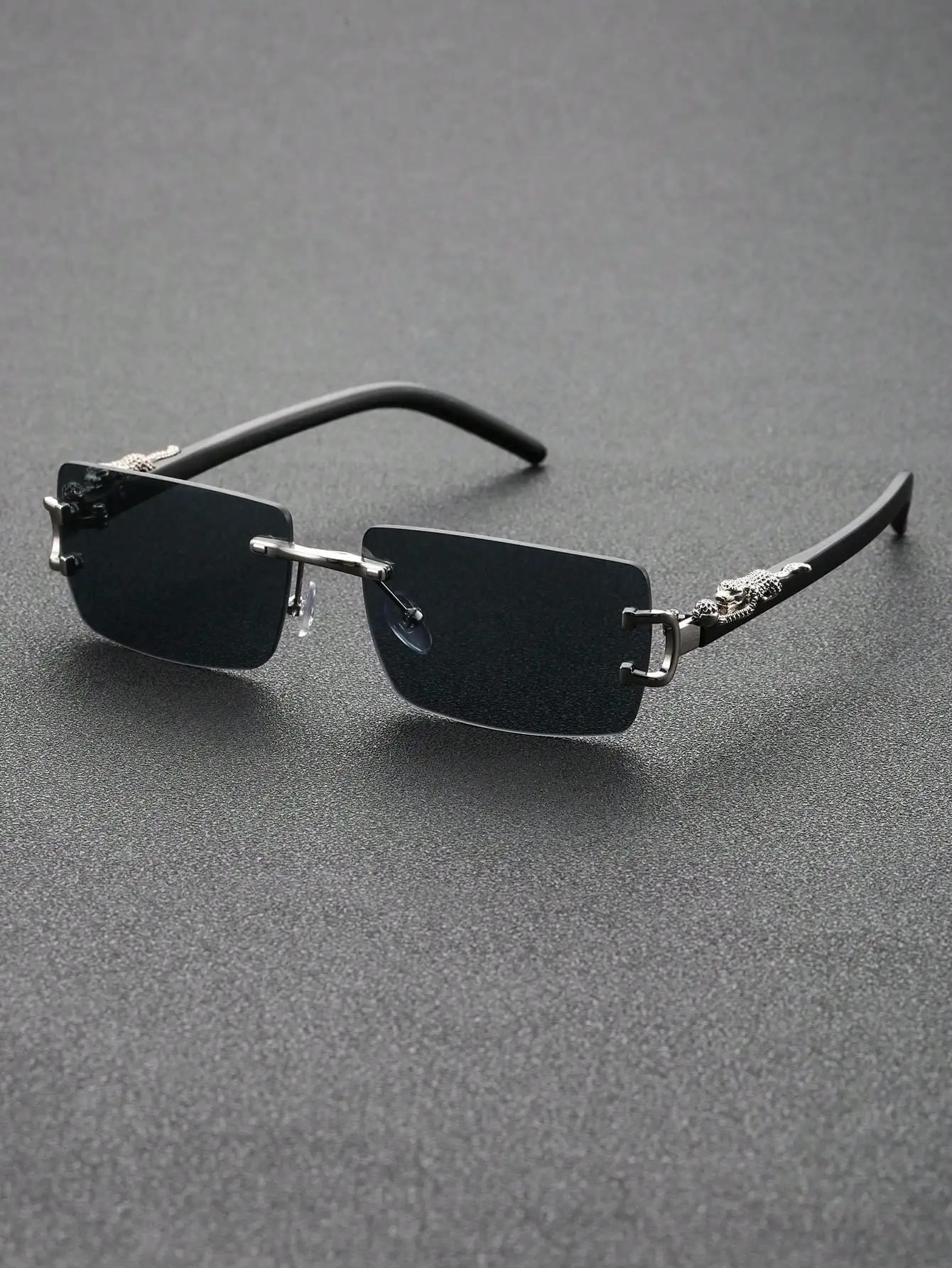 1/2 PCS Fashionable Trendy Frameless Rectangular Personalized Sunglasses For Daily Life