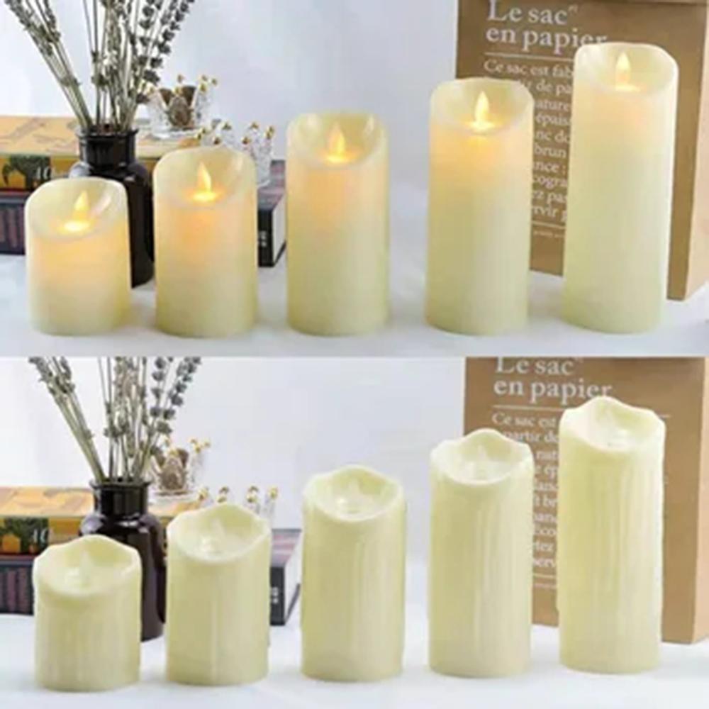 3 Stück/Set LED Flackerkerzen mit Fernbedienung für Weihnachtsfeier Hochzeit Heimpartydeko Beleuchtung