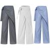 Women Pants Side Lace-up Striped Print Oversized Wide Leg Casual Trousers with Pockets Exercise Work Travel Daily Wear