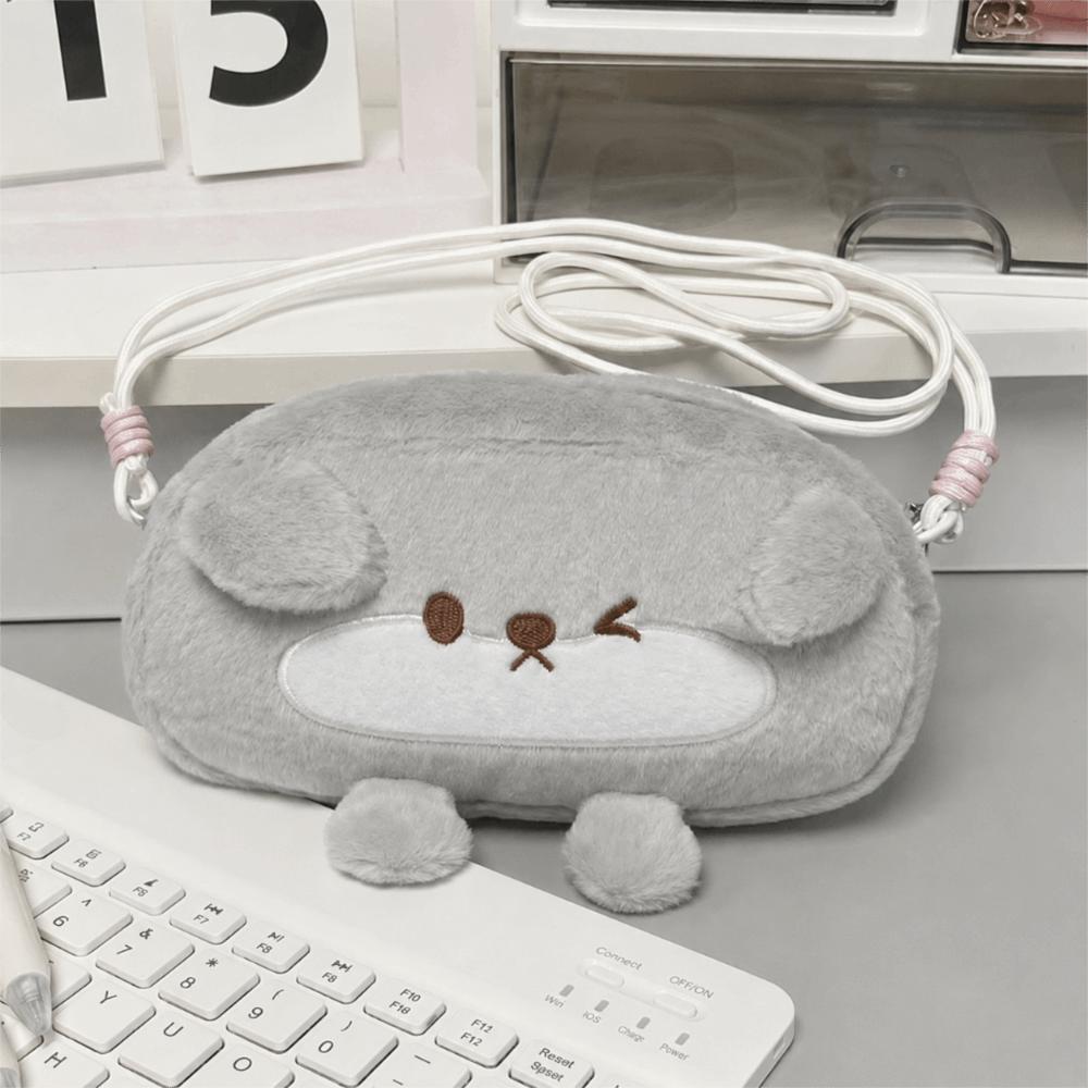 Otter Shape Pen Bag Plush Stationery Bag Kawaii Pencil Pouch  Students Gift