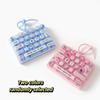 Cute Design Decompression Button Toy Transparent Dual-Tone Keyboard Keychain  Bag Accessory