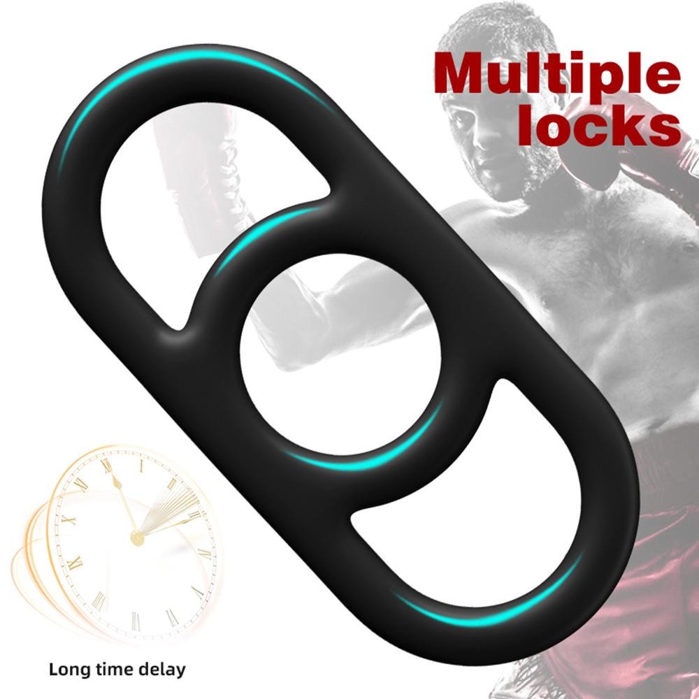 Silicone Semen Lock Ring Triple Lock Male Penis Ring Reusable Delay Ejaculation Lasting Scrotum Lock Ring Sex Toys