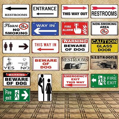 Öffentlicher Pfeil-Indikator Rustikale Heimdekoration Metall Warnschild 15x30cm Auto-Kennzeichen Blechschilder Bar Café Toilettenwanddeko