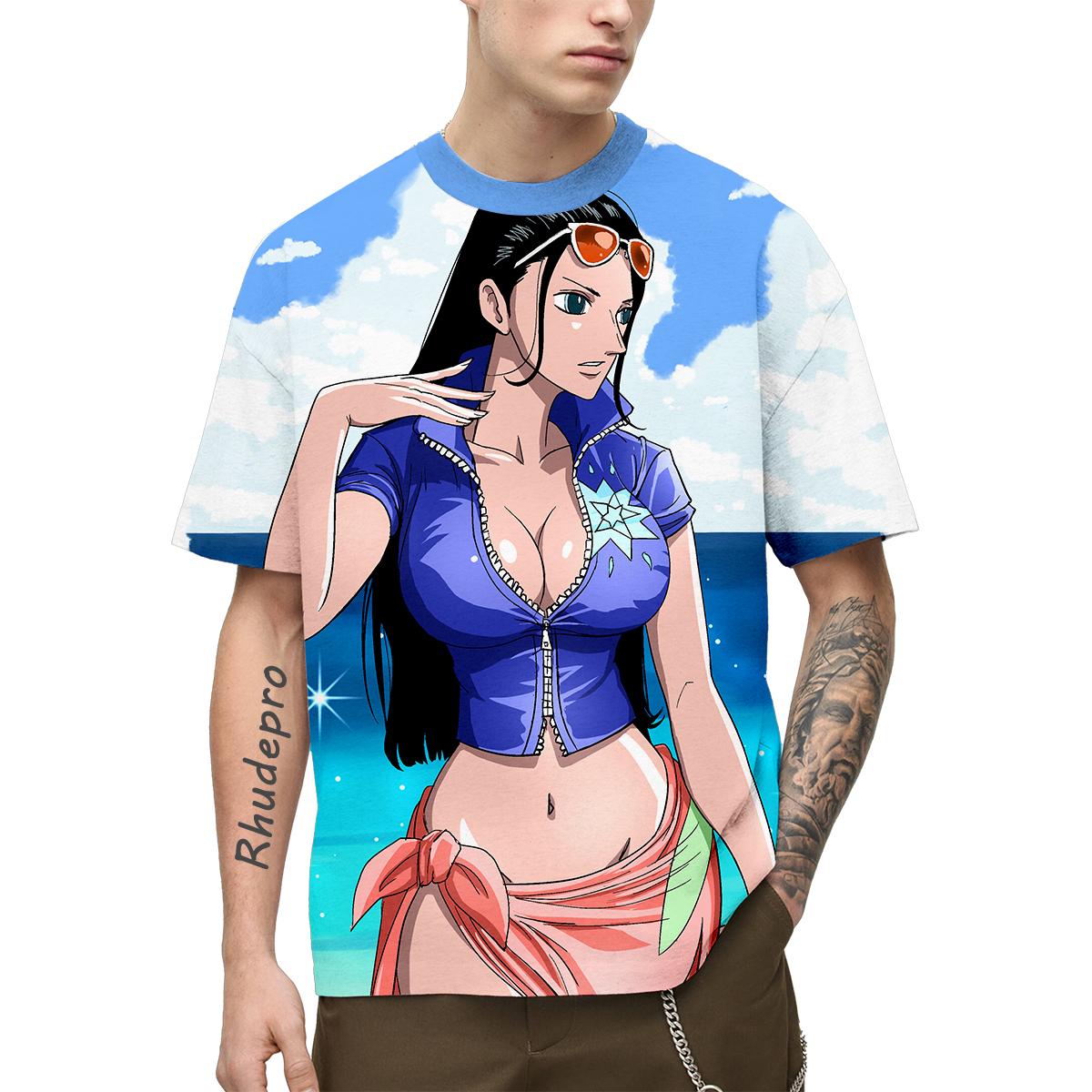 

2025 Популярная аниме футболка 3d Япония мужская с коротким рукавом цельная рубашка Луффи с принтом мужская одежда для косплея топы XS