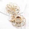 Women Double Layer Flower Button Cover Shirt Button Decoration Fits Most Buttons Jewelry Alloy Buckle Wedding 38x17mm