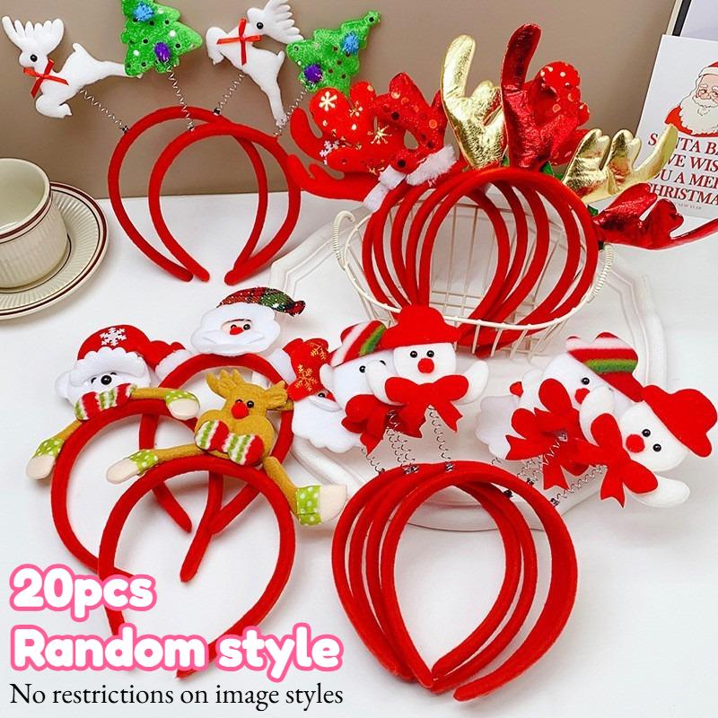 5/20pcs Festive Hair Bands - Colorful Adorable Hair Accessories for Party/Christmas, Cute Party Hair Clips & Holiday Decor