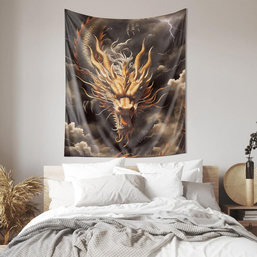 

Китайский Дракон Мифическое Существо Облако Гром Стена Гобелен Машинная Стирка Все Сезоны Декор Печать Восточный Фэнтези Дизайн Дом 74x94cm(29x37in)