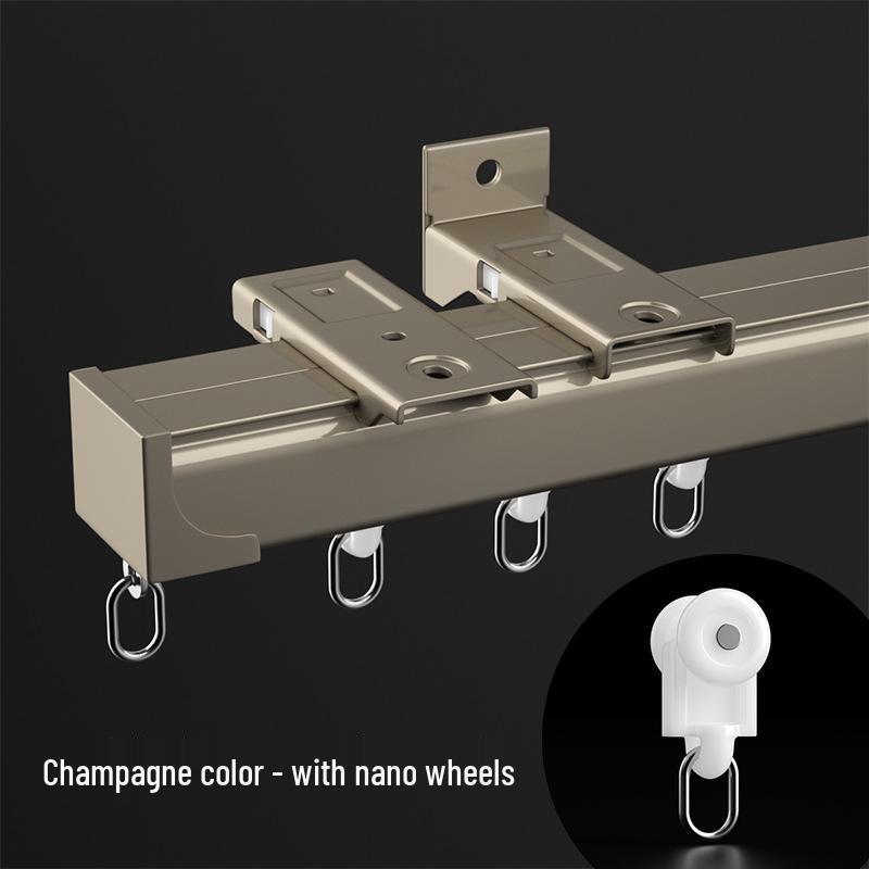 Jianmei 2.6mm Thick Silent Curtain Track with Bendable Heavy Duty Aluminum Alloy Rail and Guide Bearing Wheel.