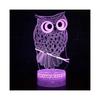 Lampe de Table de Bureau à Interrupteur Tactile Mode Enfant Hibou 3D Veilleuse LED Décoration de Chambre à Coucher Cadeaux de Noël