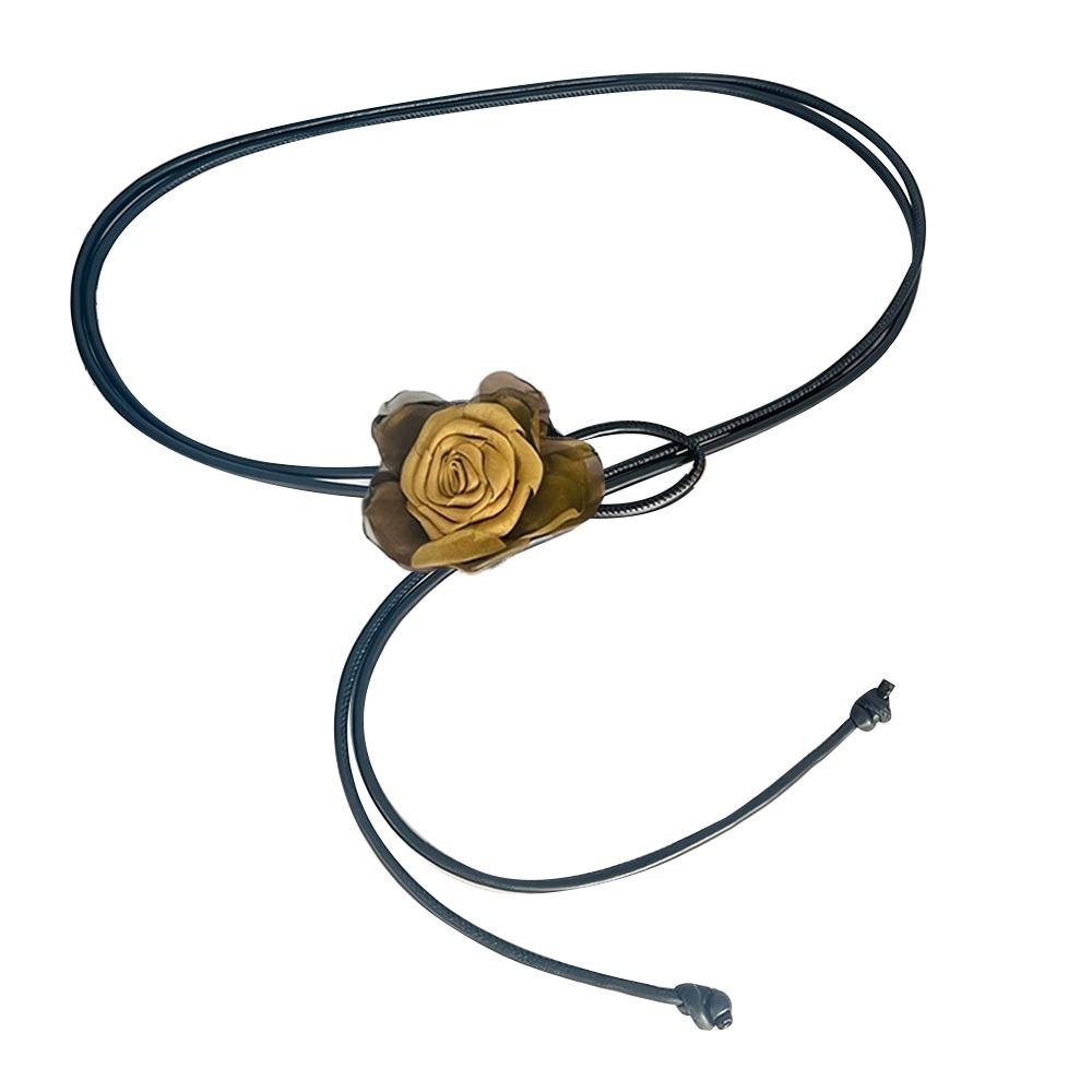 

Retro Bohemian Floral Belt High-end Slimming Belt For Skirt Clothes Dress Jeans Coat Yellow 1