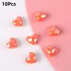 10Pcs Heart Shape Acrylic Loose Spacer Beads For Diy Jewelry Making Bracelet Necklace Keychains Accessories