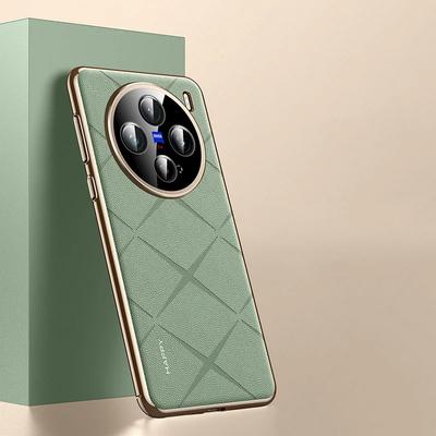 Capa de armação de couro de luxo para VIVO X200 Pro Mini X100 Ultra 100S Pro Proteção de câmera Pára-choque rígido à prova de choque para Vivo X 200Pro X100 S