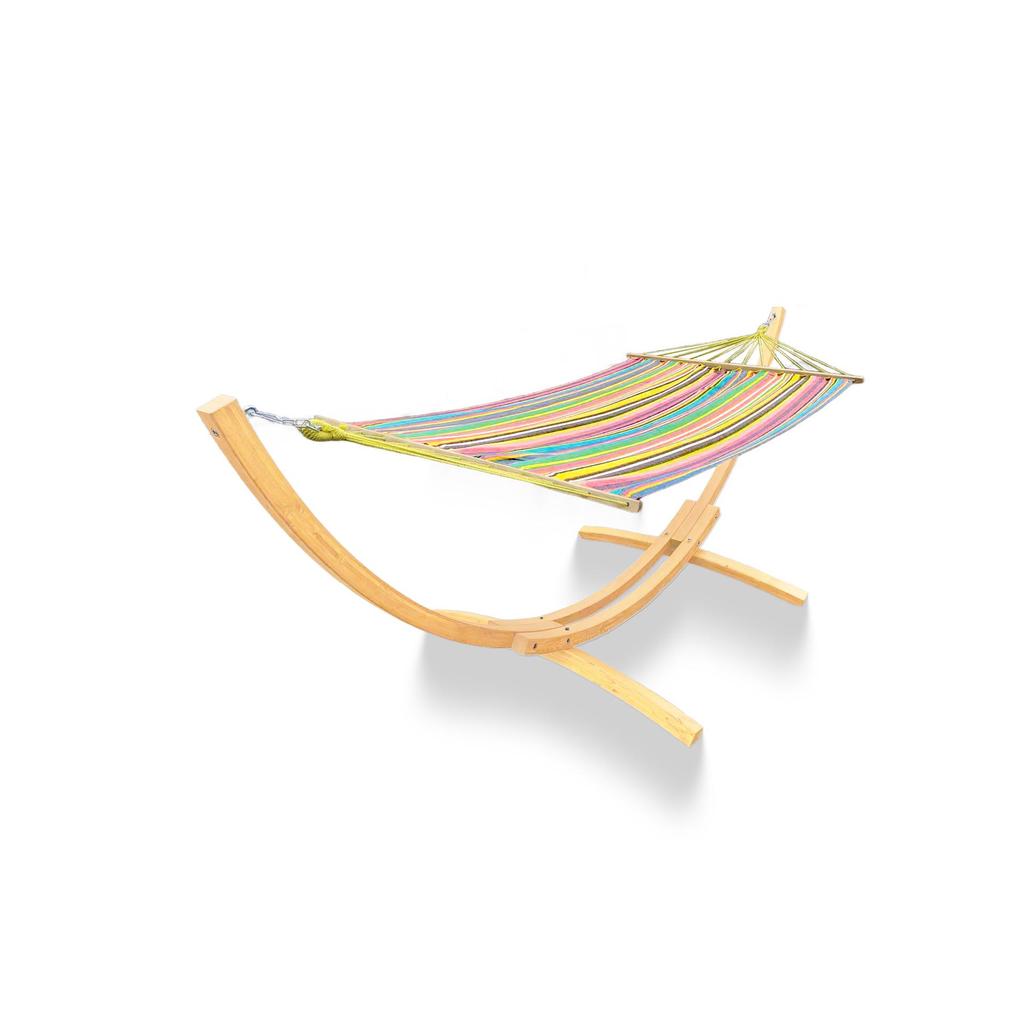 Outdoor Balcony Rocking Chair and Swing Hammock with Wooden Stand