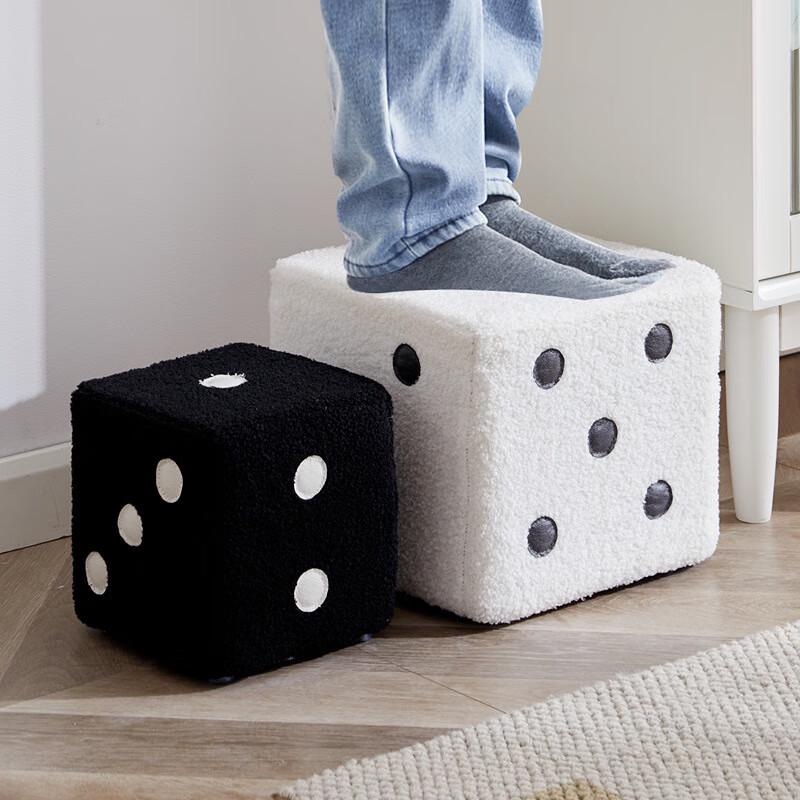 Sherpa Fleece Dice Ottoman