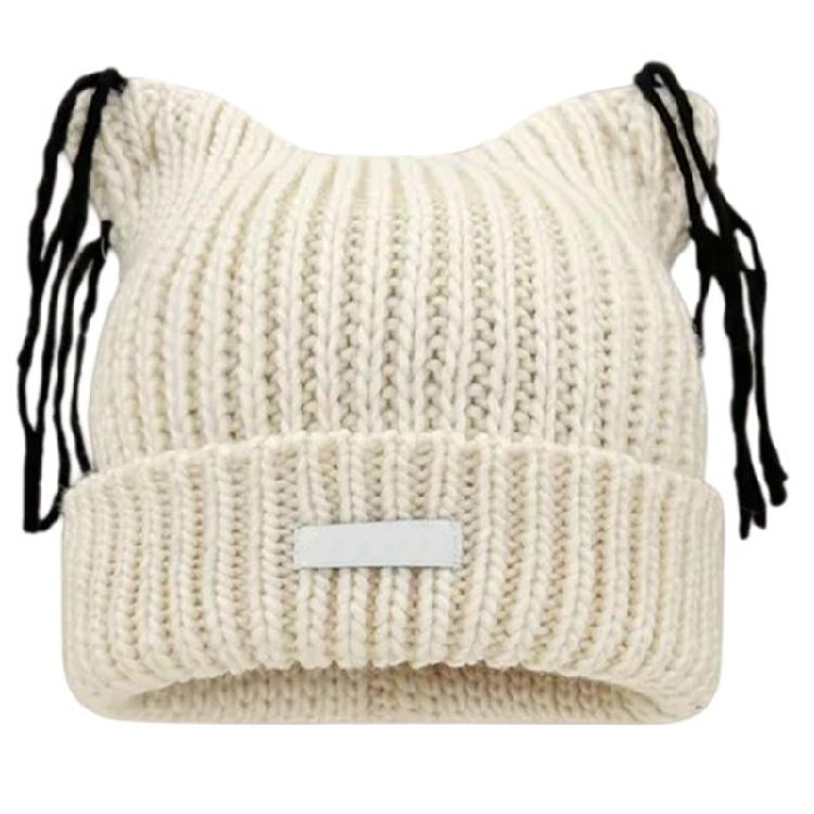 

Custom Letter Patches Hat Youth Fashion Hat Personality Styles Hat Knitted Warm for Outdoor Activity бежевий