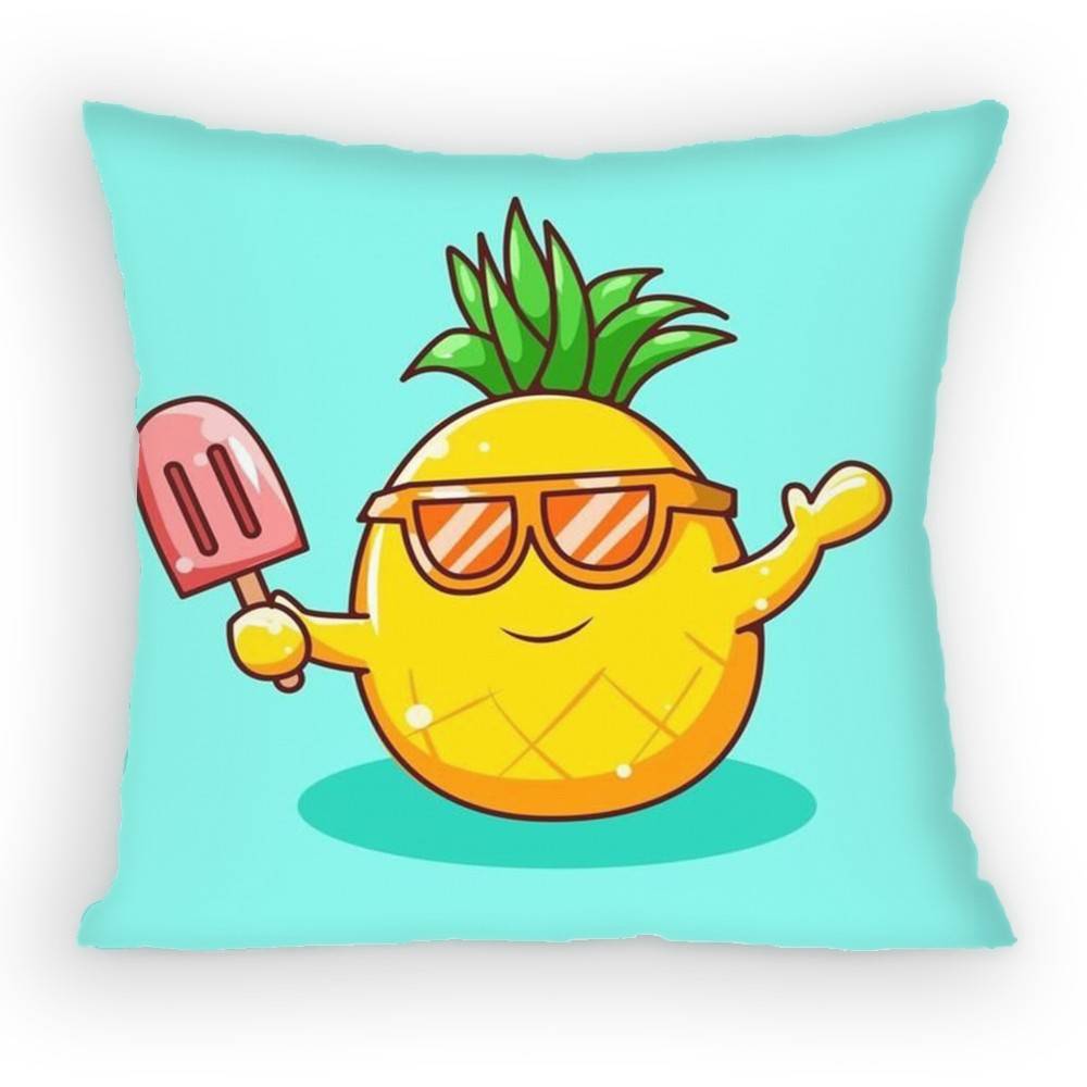 Summer Holiday Cartoon Fruit Beach Surfing Swimming Pillow Case Sofa Living Room for Bedroom Cushion Square Cushion Nap Time