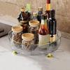 Non-slip Base Rotating Spice Rack Clear Plastic Kitchen Storage Rack  Bathroom Storage