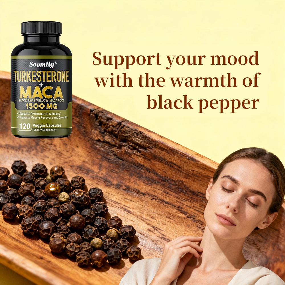 Turkesterone + Maca – 1500 mg | 120 Capsules | Muscle & Athletic Performance Enhancer